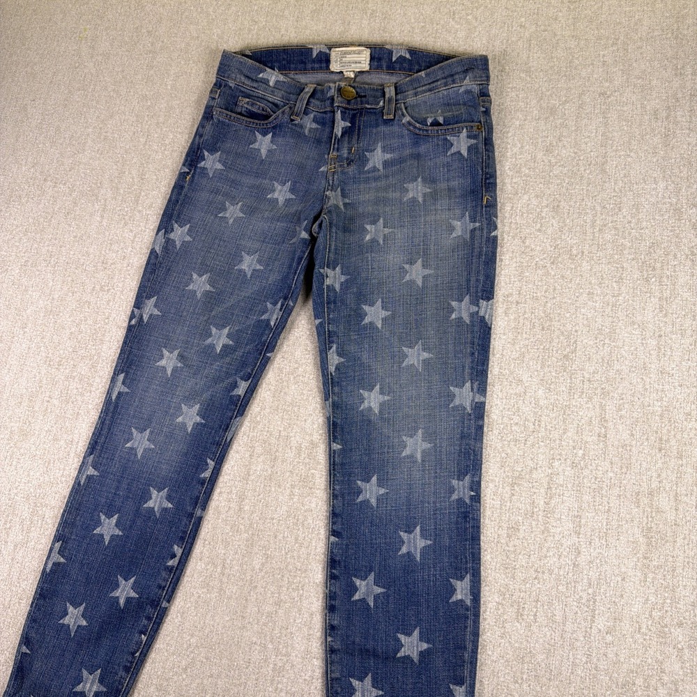 Current/Elliott Jeans Size 26 White Star Print Traditional Patriotic